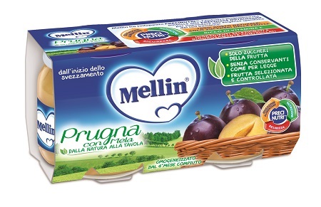 Mellin omogeneizzato prugna mela 100 g 2 pezzi