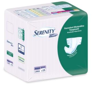 Pannolone per incontinenza a mutandina serenity softdry maxi large 15 pezzi