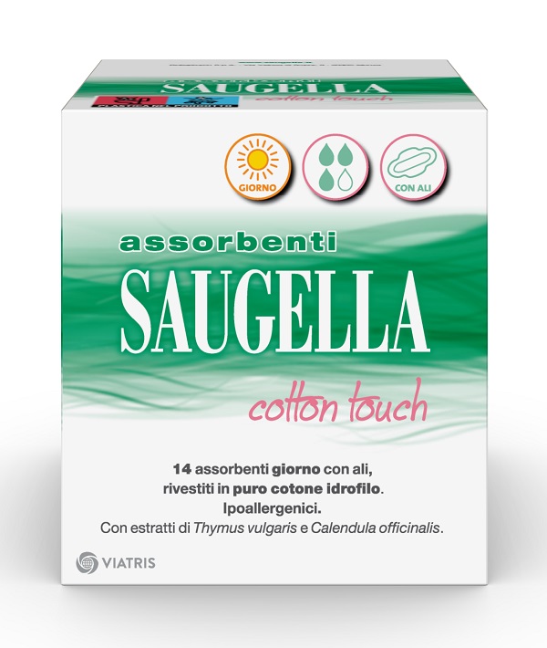 Saugella cotton touch assorbenti giorno con ali 14 pezzi