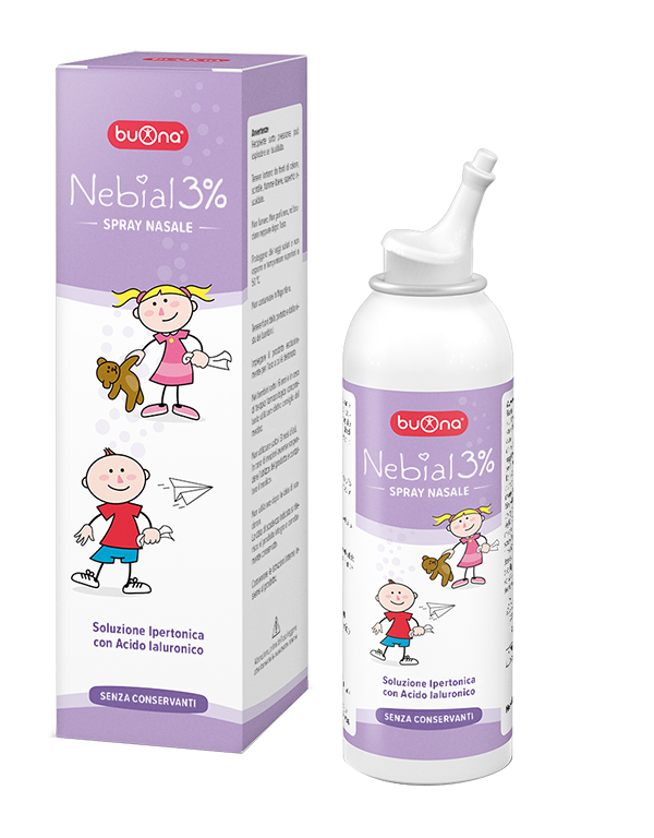 Nebial soluzione salina ipertonica di sodio cloruro al 3% con acido ialuronico spray nasale 100 ml