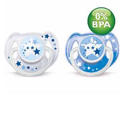 Avent succhietto notturno in silicone 6-18 mesi maschio 2 pezzi