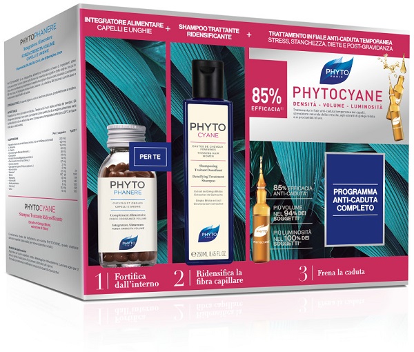 Phytocyane sistema 2020 90 capsule + shampoo 250 ml + 12 fiale 7,5 ml