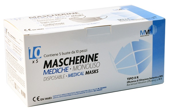 Mascherina chirurgica munus medical tipo iir 10 pezzi bianca