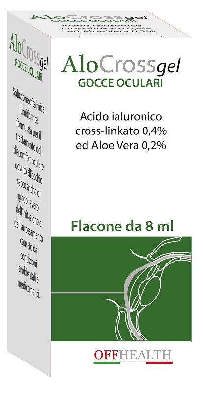 Alocross gocce oculari acido ialuronico cross-linkato 0,2% e aloe vera 8 ml