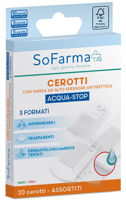 Cerotto acquastop assortiti 20 pezzi sofarmapiu