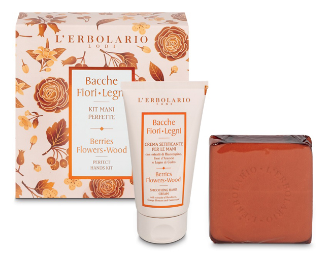 Bacche fiori legni kit mani perfette sapone 100 g + crema mani 75 ml edizione limitata