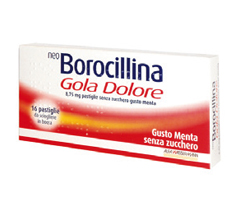 Neo borocillina gola dolore 8,75 mg pastiglie senza zucchero gusto menta - 16 pastiglie