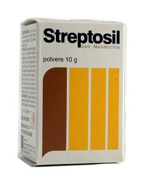 Streptosil con neomicina 99,5% + 0,5% polvere cutanea - 10 g in flacone pe