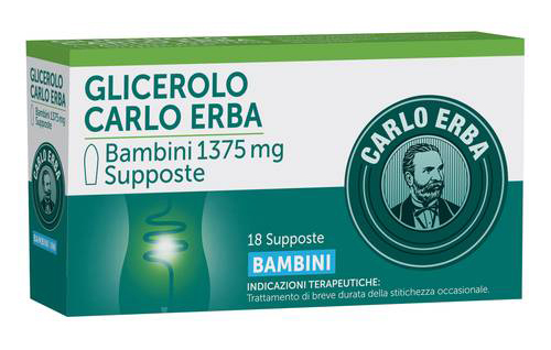Glicerolo carlo erba bambini 1375 mg supposte 18 supposte