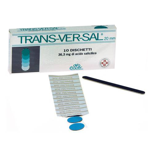 Trans-ver-sal 36,3 mg/20 mm cerotti trandermici - scatola 10 cerotti transdermici 20 mm - 10 cerotti di fissaggio ed una limetta