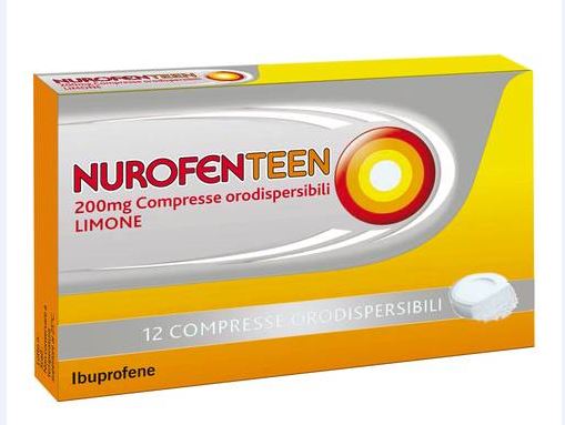 Nurofenteen 200 mg compresse orodispersibili 12 compresse orodispersibili limone in blister pvc/al/poliamide/al