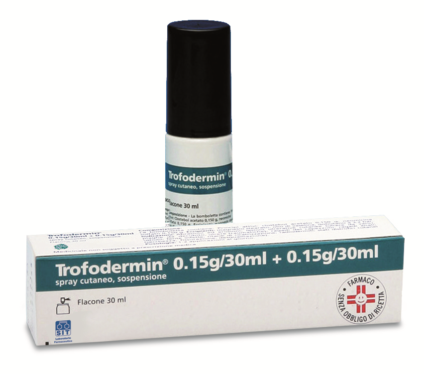 Trofodermin 5% + 5% spray cutaneo, sospensione - flacone 30 ml