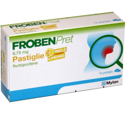 Frobenpret 8,75mg pastiglia gusto limone e miele 16 pastiglie in blister di pvc/pvdc alluminio