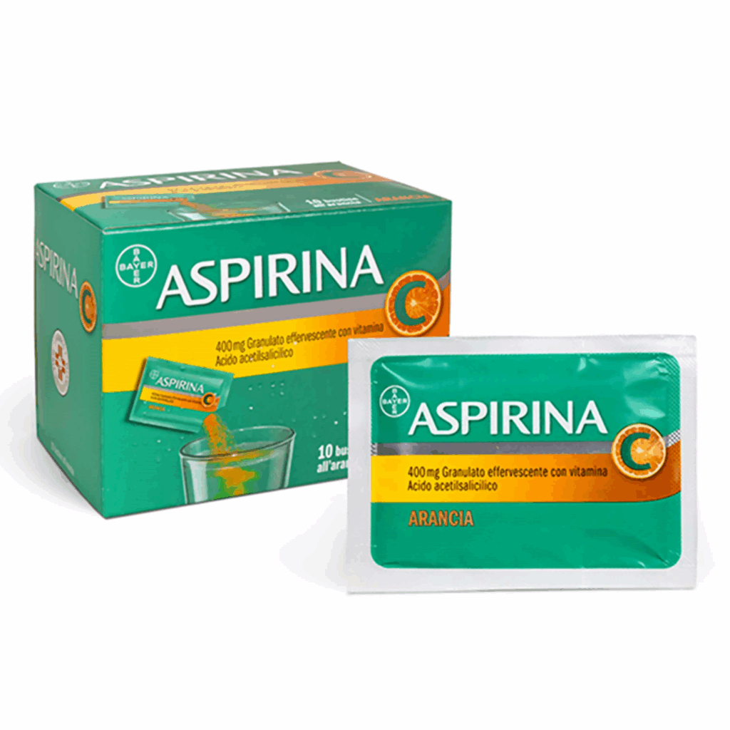 Aspirina 400 mg granulato effervescente con vitamina c 10 bustine 10 g