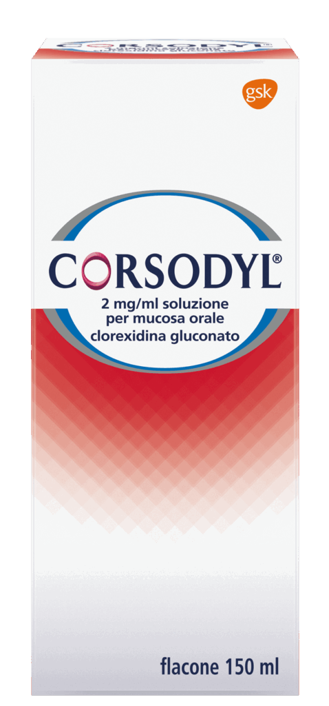 Corsodyl 200 mg/100 ml soluzione per mucosa orale - flacone 150 ml
