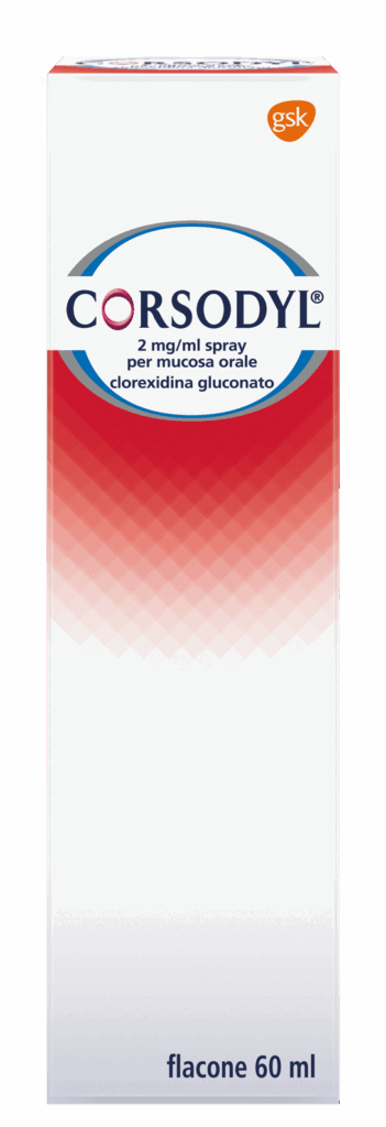 Corsodyl 200 mg/100 ml spray per mucosa orale - flacone 60 ml