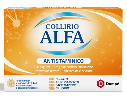 Collirio alfa antistaminico 0,8 mg/ml + 1 mg/ml collirio, soluzione - 10 contenitori monodose 0,3 ml