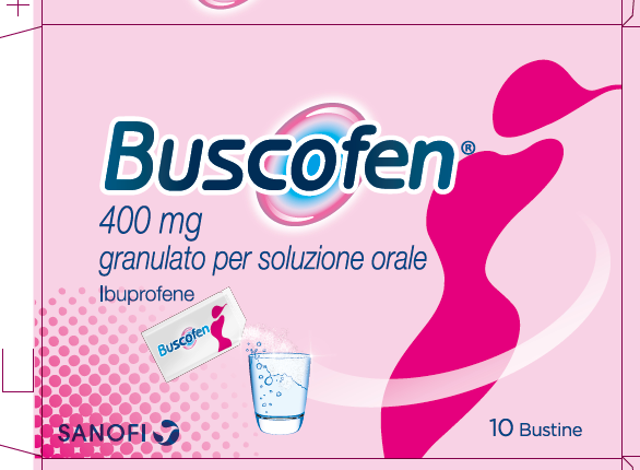 Buscofen 400 mg granulato per soluzione orale in bustina 10 bustine in carta/pe/al/surlyn