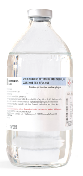 Sodio cloruro fki 0,9 % soluzione per infusione 1 flaconcino in vetro 500 ml
