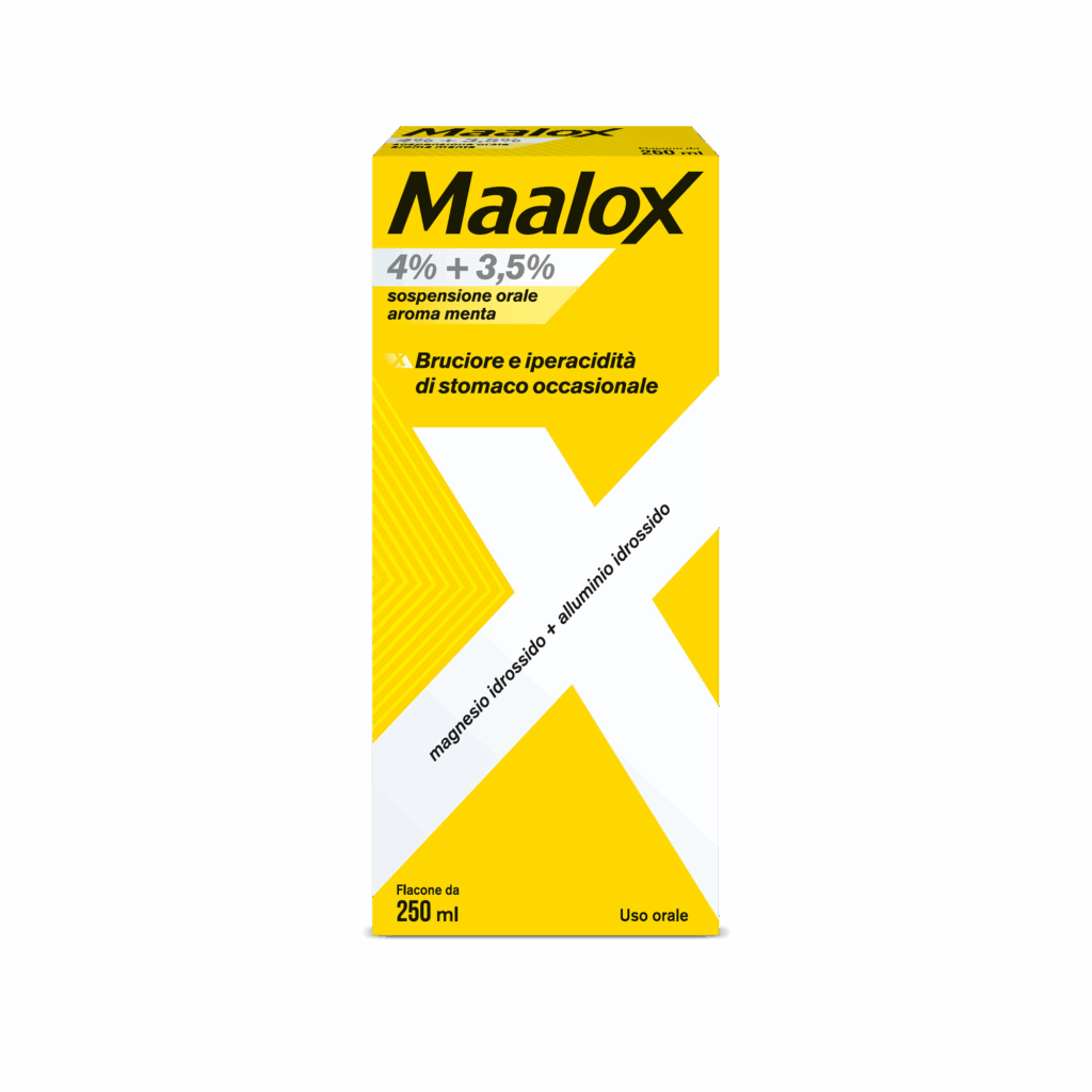 Maalox 4% + 3,5% sospensione orale aroma menta flacone in pet da 250 ml