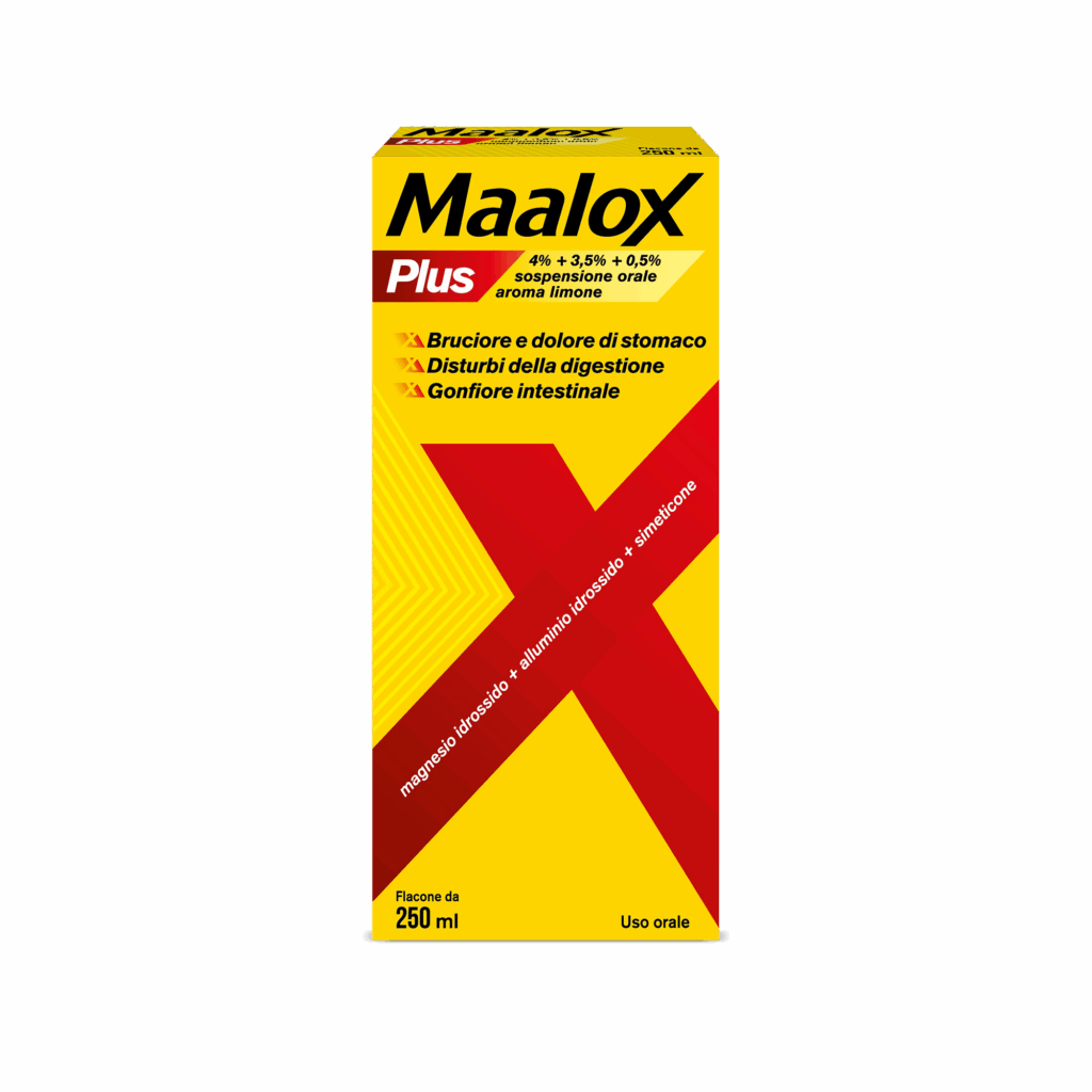 Maalox 4% + 3,5% + 0,5% sospensione orale aroma menta flacone in pet da 250 ml