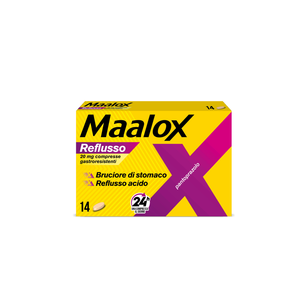 Maalox reflusso 20 mg compresse gastroresistenti 14 compresse in blister opa/alu/pvc-al