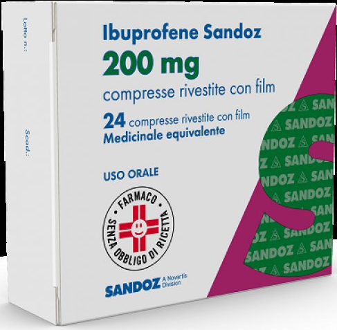 Ibuprofene sandoz 200 mg compresse rivestite con film - blister da 24 compresse