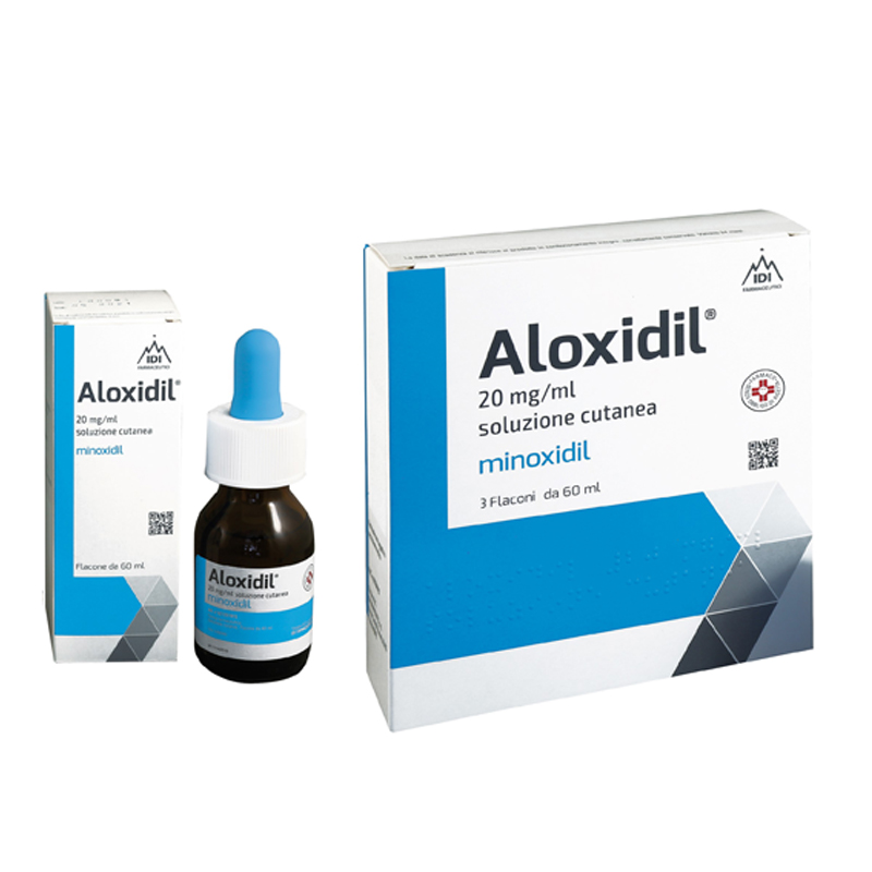 Aloxidil 20 mg/ml soluzione cutanea 3 flaconi in vetro da 60 ml