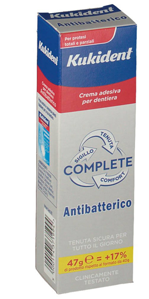 Kukident complete crema adesiva per protesi dentarie con antibatterico 47 g