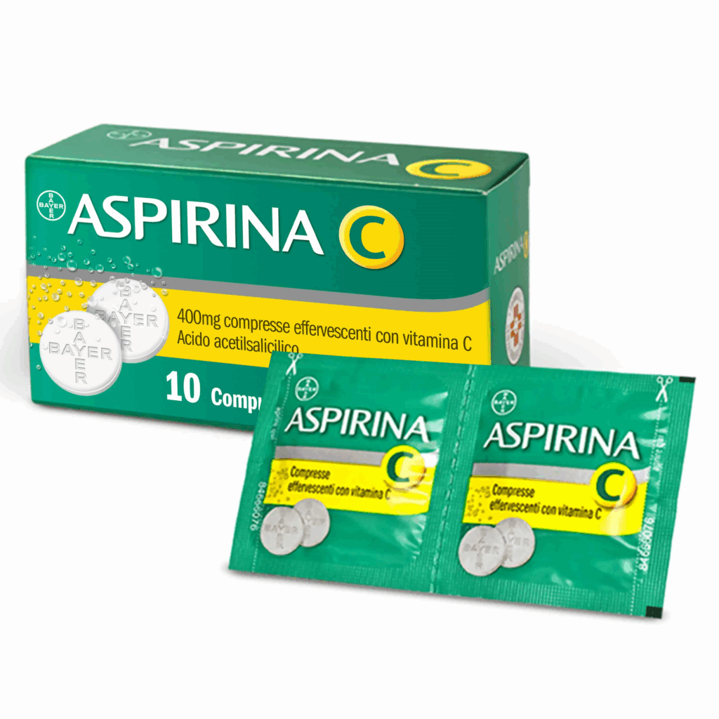 Aspirina 400 mg compresse effervescenti con vitamina c 10 compresse in strip al/pe/carta-pe/al/surlyn
