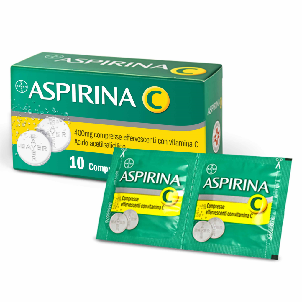 Aspirina 400 mg compresse effervescenti con vitamina c 10 compresse in strip al/pe/carta-pe/al/surlyn