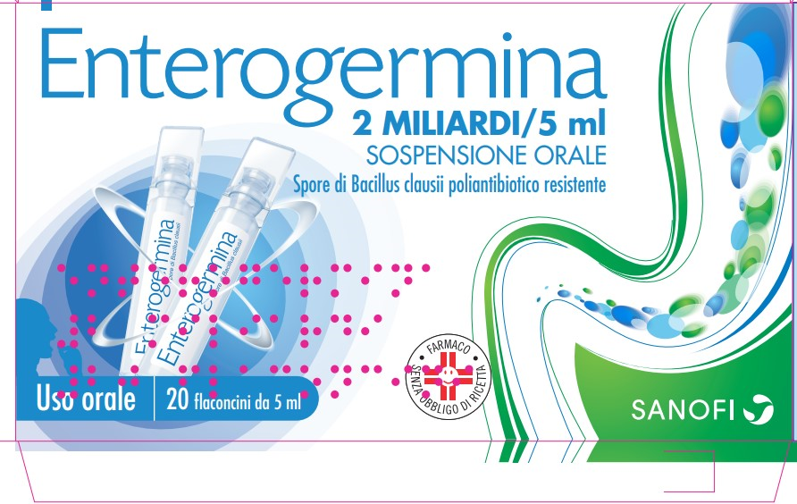 Enterogermina 2 miliardi/5 ml sospensione orale 20 flaconcini 5 ml