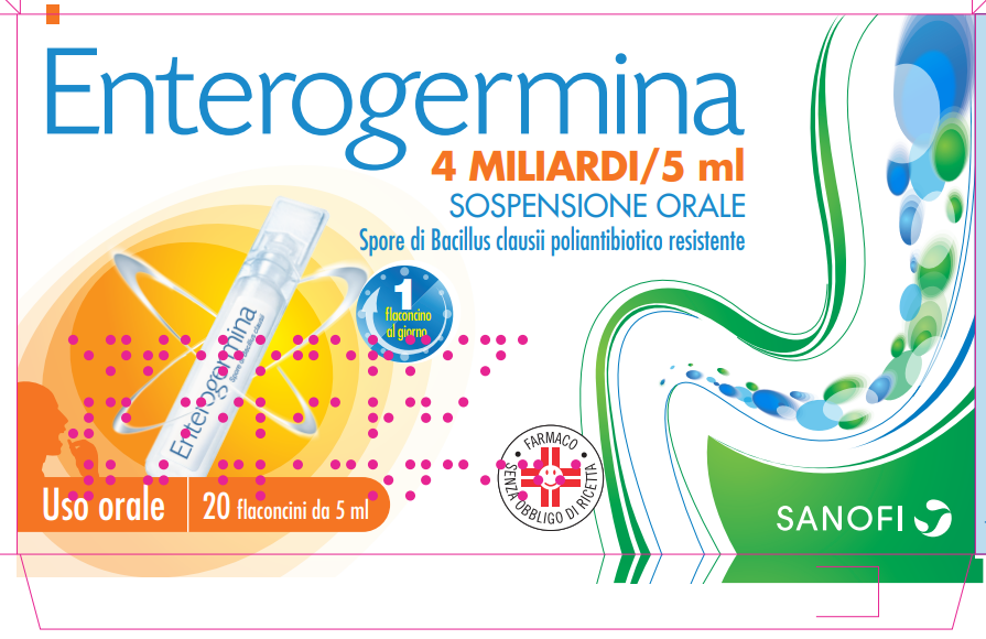 Enterogermina 4 miliardi/5ml sospensiore orale 20 flaconcini