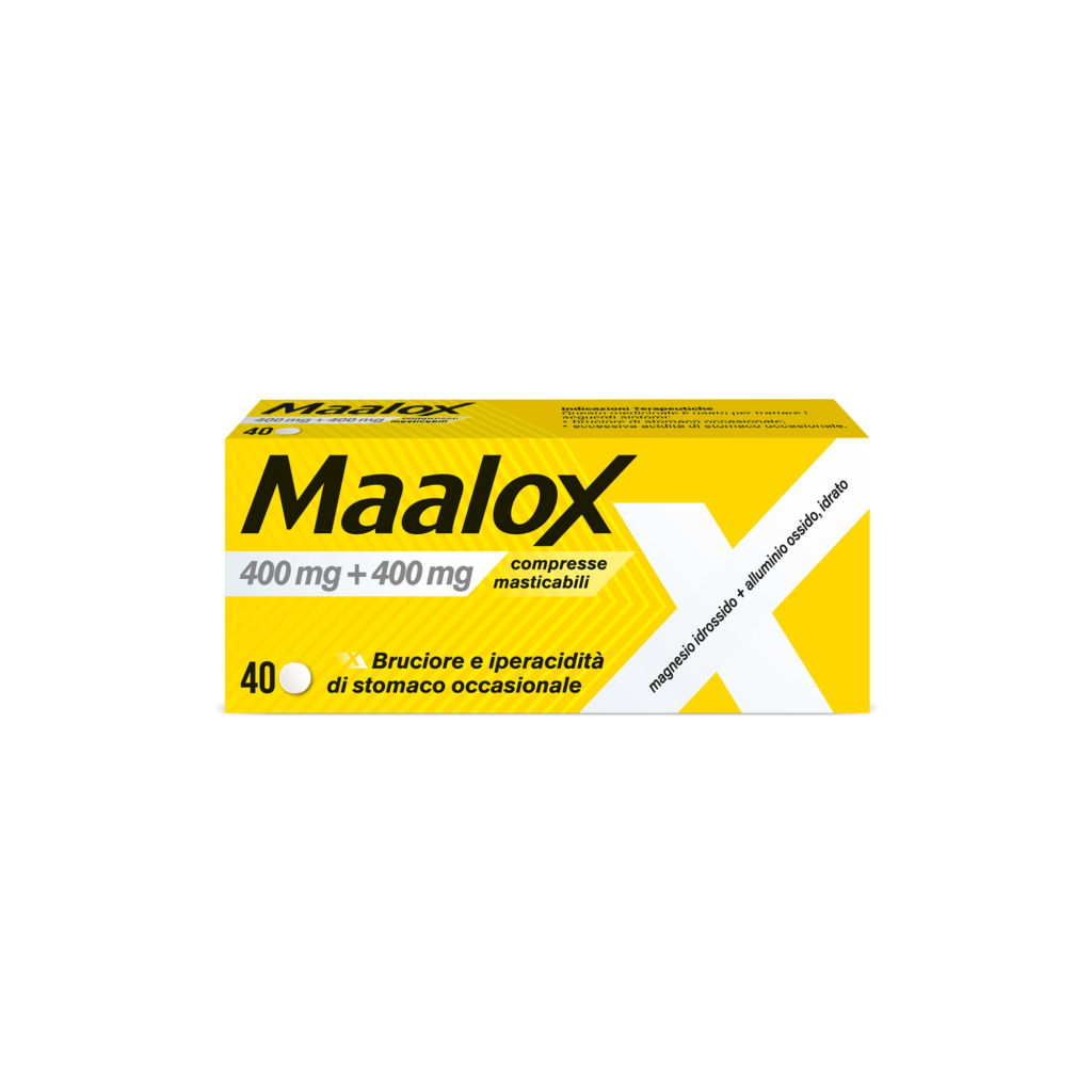 Maalox 400 mg + 400 mg compresse masticabili 40 compresse