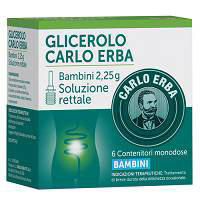 Glicerolo carlo erba bambini 2,25 g soluzione rettale 6 contenitori monodose con camomilla e malva