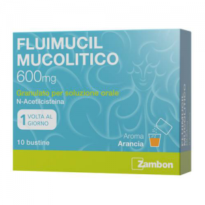 Fluimucil mucolitico 600 mg granulato per soluzione orale 10 bustine