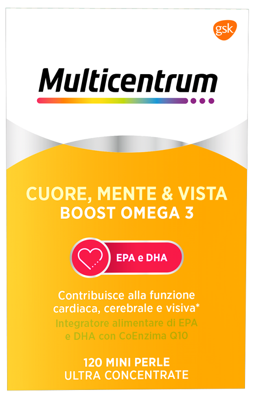 Multicentrum cuore mente e vista boost omega 3 120 mini perle