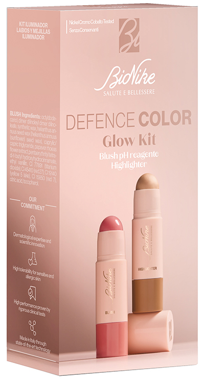 Defence color glow kit illuminante 7 ml + lip&cheek blush 5 ml