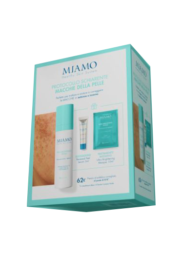 Miamo cofanetto triple brightening 50 ml + renewal peel 5 ml + ultra brightening masque 10 ml