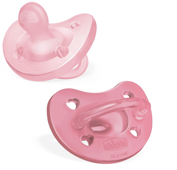 Chicco gommotto silicone rosa 6-16 mesi 2 pezzi