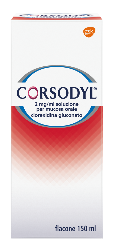 Corsodyl 200 mg/100 ml soluzione per mucosa orale - flacone 150 ml