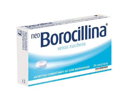 Neo borocillina 1,2 mg + 20 mg pastiglie senza zucchero 20 pastiglie in blister pvc-pe-pvdc/al