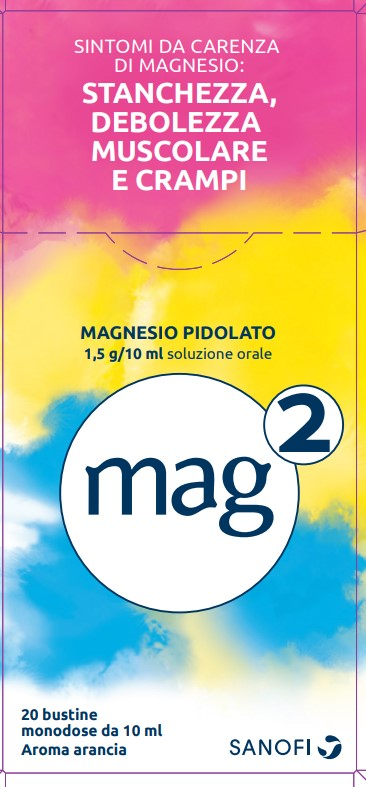 Mag 2 1,5 g/10 ml soluzione orale - 20 bustine monodose in pet/al/pe da 10 ml