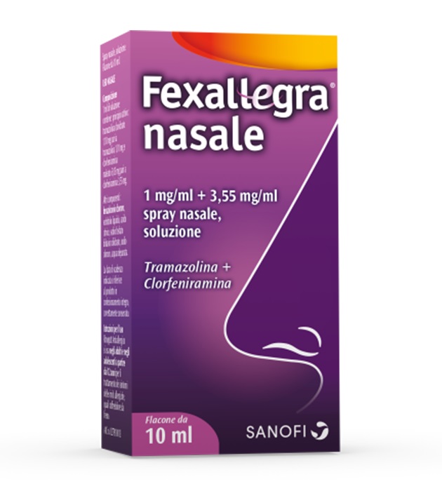 Fexallegra nasale 1 mg/ml + 3,55 mg/ml spray nasale, soluzione 1 flacone da 10 ml