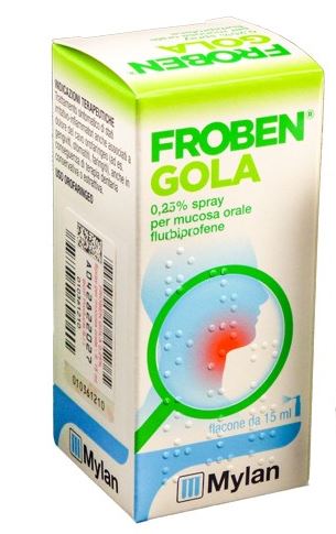 Froben gola 0,25% spray per mucosa orale - flacone da 15 ml
