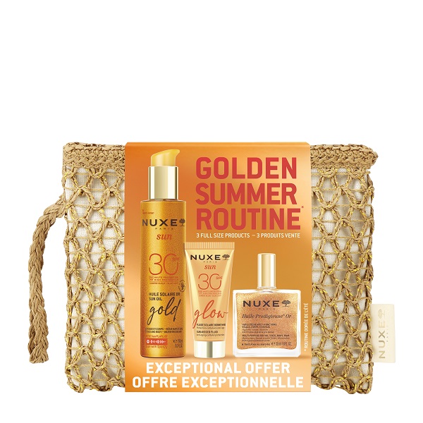 Nuxe golden summer routine 2026 1 sun oil gold spf30 150 ml + 1 sun oil gold spf30 150 ml + 1 huile prodigieuse or 50 ml