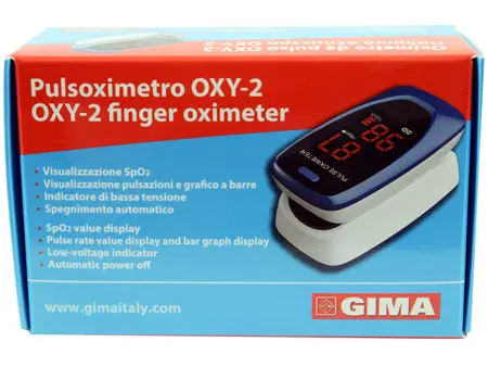 Pulsoximetro da dito oxy-2 schermo led 60x30,5x32,5mm 1 pezzo