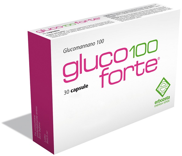 Gluco 100 forte glucomannano 100 30 capsule da 900 mg